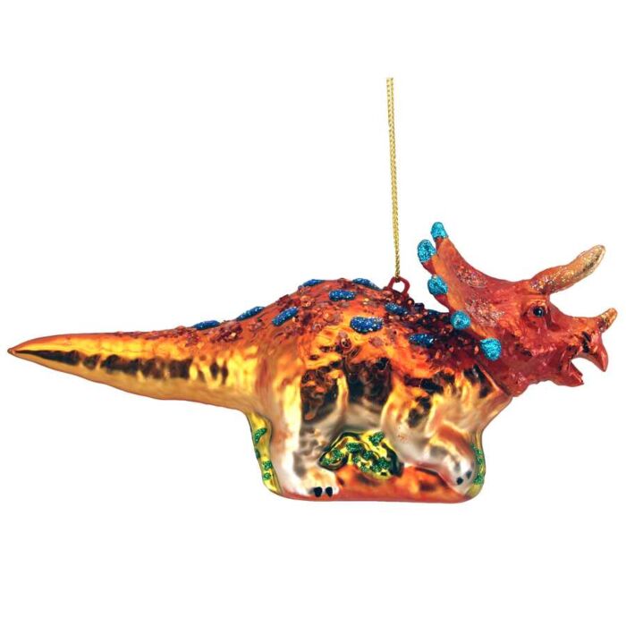 Gisela Graham Orange Glass Dinosaur Decoration-2